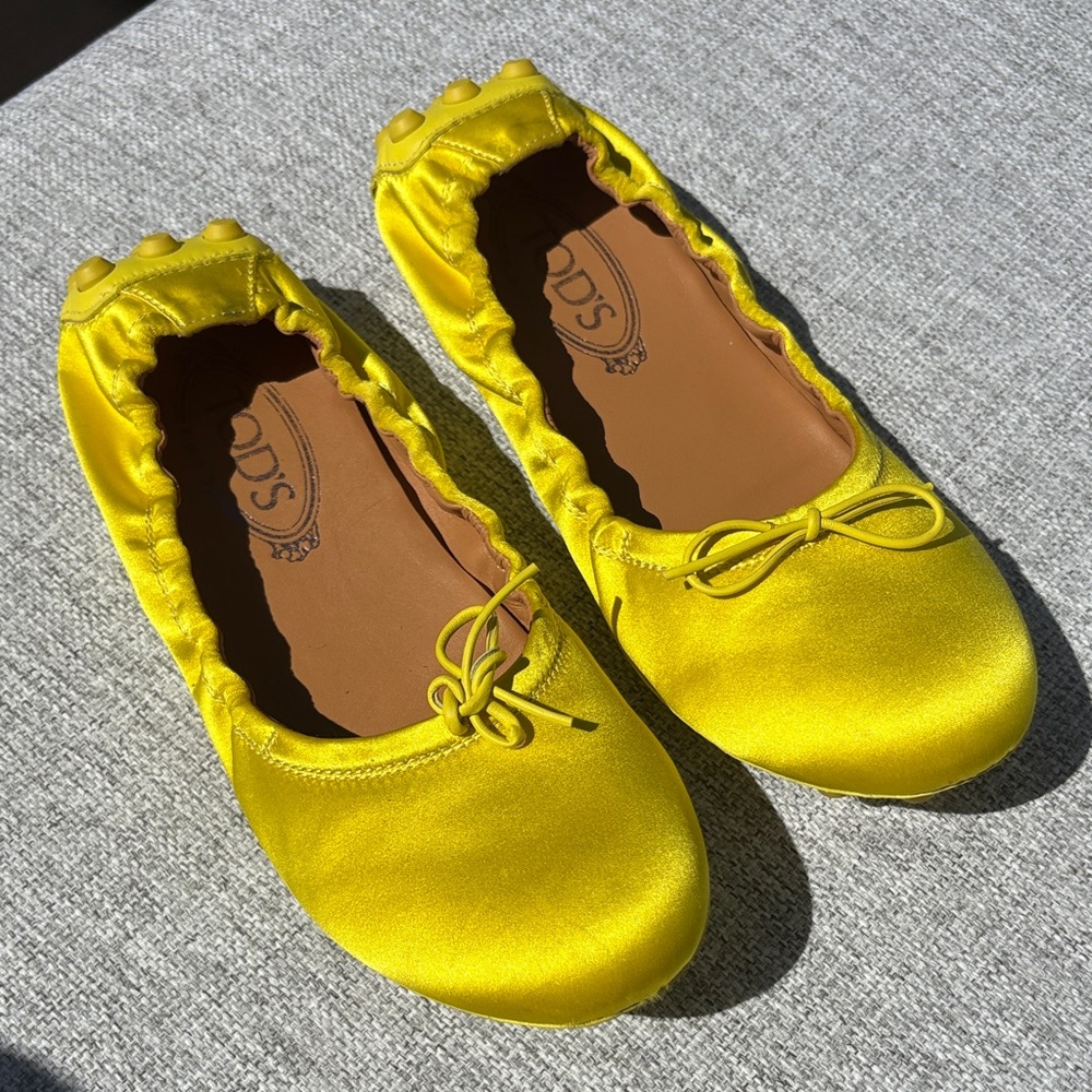 TODS satin Ballet Flat Driving Shoe